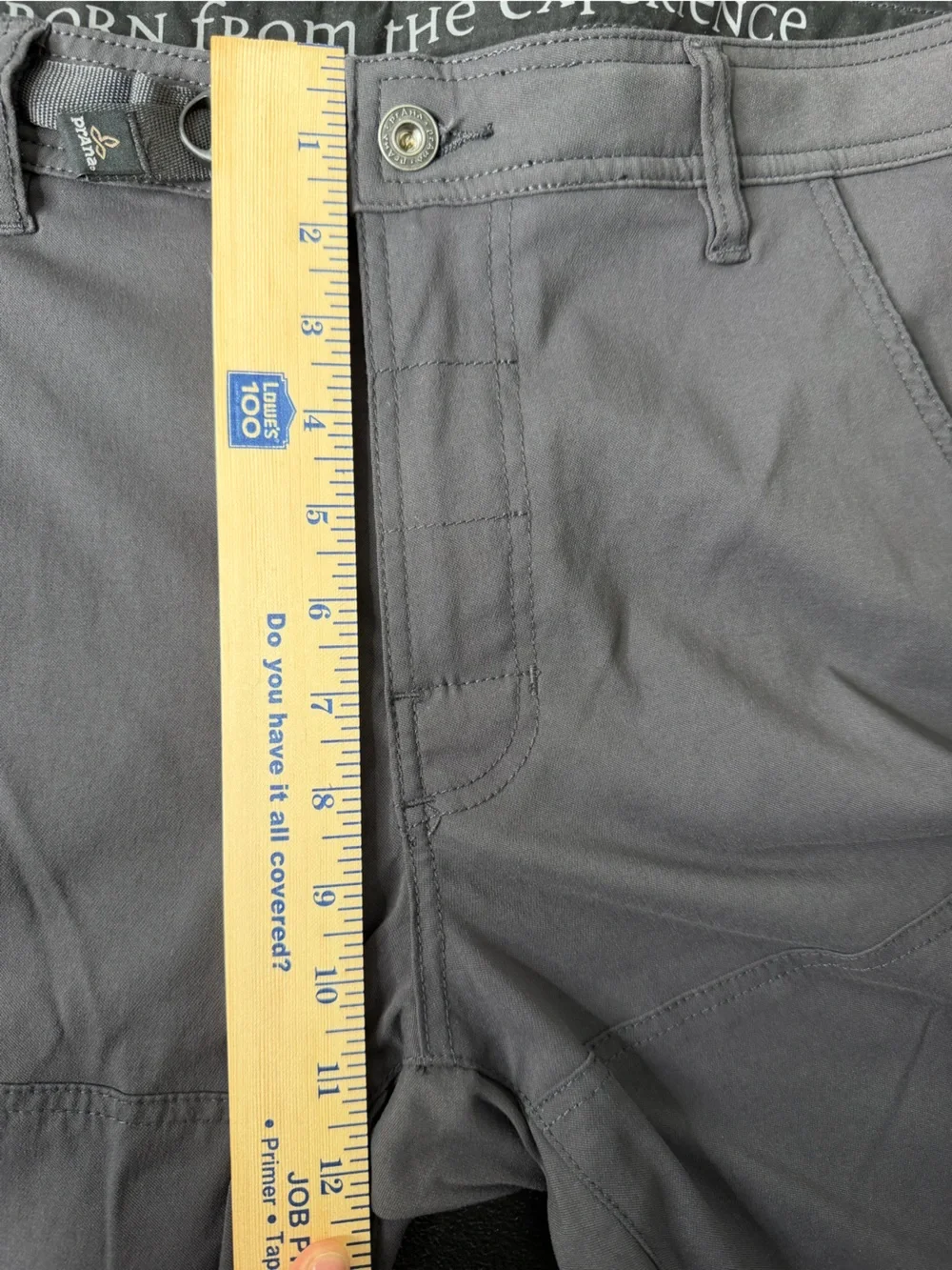 Prana Pants Mens 34x30 Gray Stretch Zion Belted Cargo Lightweight Nylon Hike